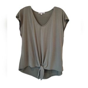 GREEN ENVELOPE tie front top